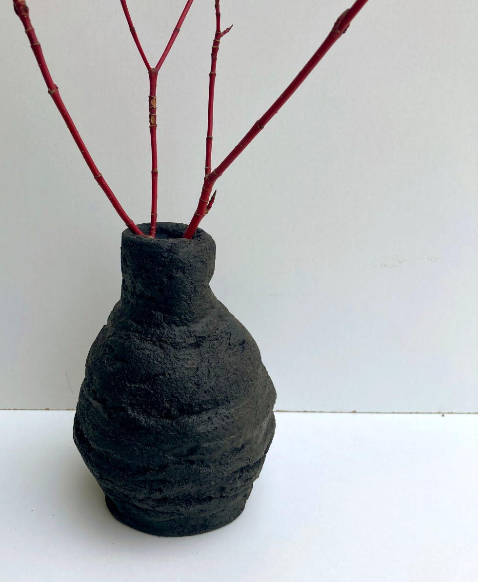 Black Woollyback Vase small